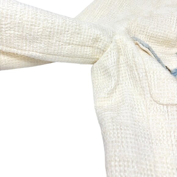 CHANEL Vintage 07P CC Logo Tweed Long Jacket Trim Denim #42 Blue White [106101] - Picture 9 of 14